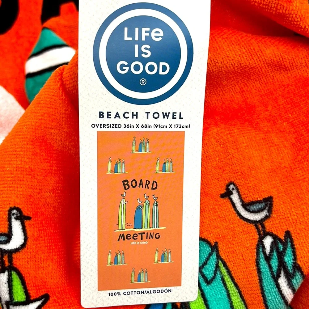 Life is Good Board Meeting Beach towel - Picture 1 of 3